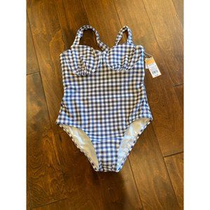 Kona Sol Women Size Small & Medium Blue & White One Piece Bathing Suit